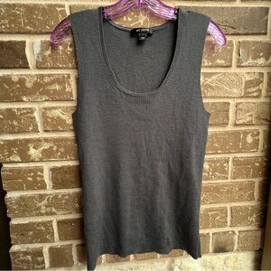St John Tank Top Sleeveless Knit Pewter Gray Women M Wool Rayon Blend